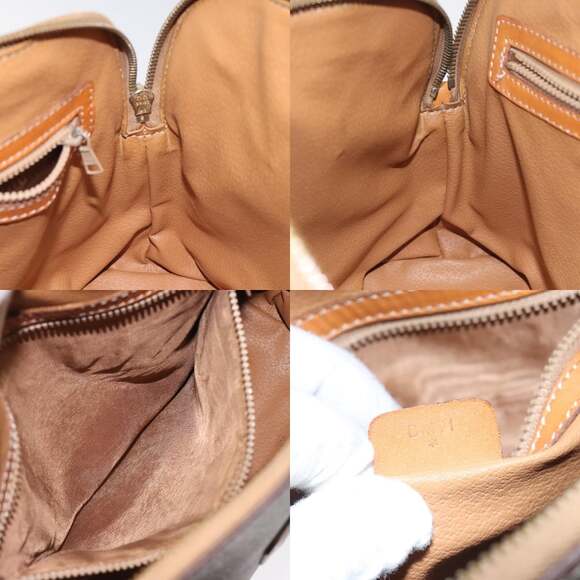 CELINE Macadam Canvas Hand Bag Pvc Leather Brown Gold - Picture 12 of 12